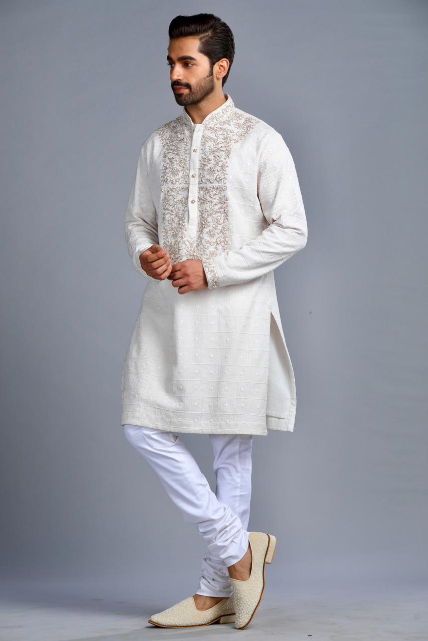 cotton embroidered kurta