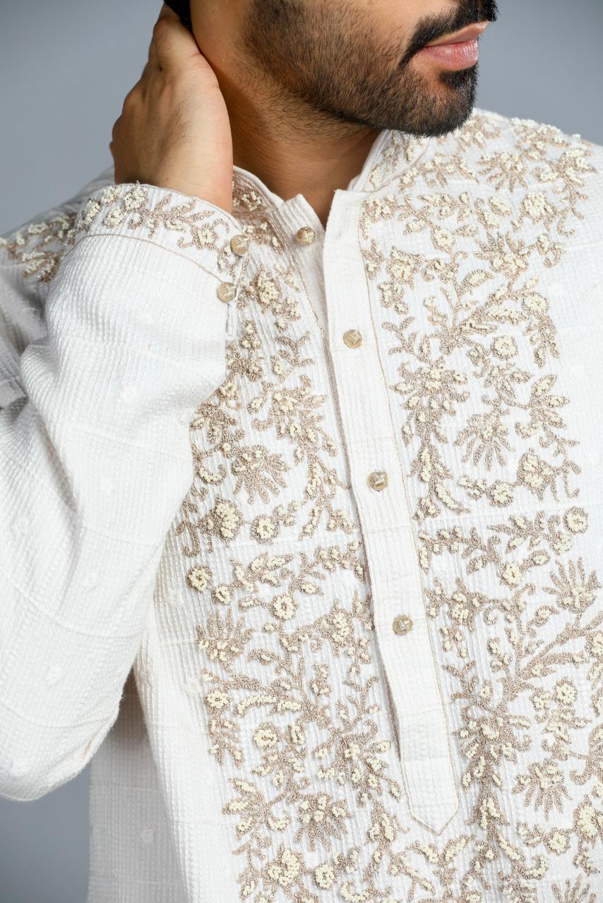 cotton embroidered kurta